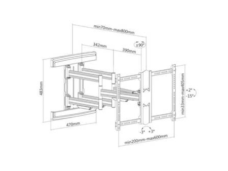 TV muursteun 3780 dubbele arm tot 80 cm