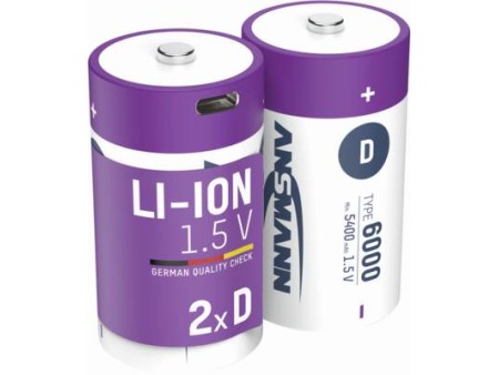 LiIon Accus Mono D Typ 6000 min 5400 mAh 2st