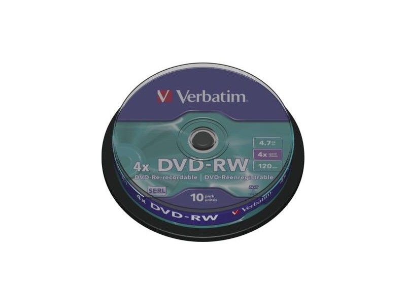 DVD-RW/4.7GB 4xspd Serl Spindle 10pk