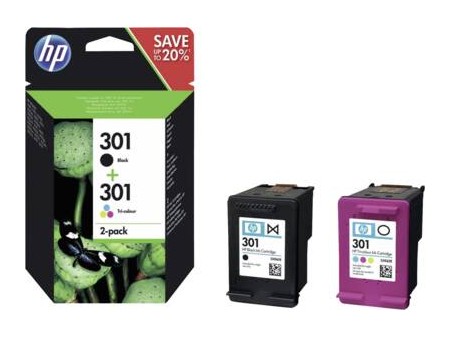 HP 301 ink combo 2pack black/color