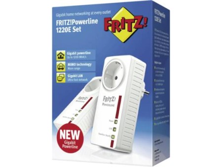 FRITZPowerline 1220E Set Edi Int No BE socket