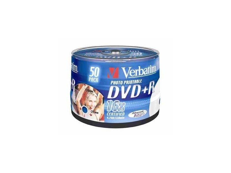 DVD+R/4.7GB 16xspd photo print 50pk