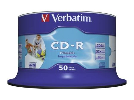 CD-R/700MB 80Min 52x Print Wid 50pk Spin