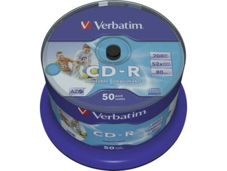 CD-R/700MB 80Min 52x Print Wid 50pk Spin